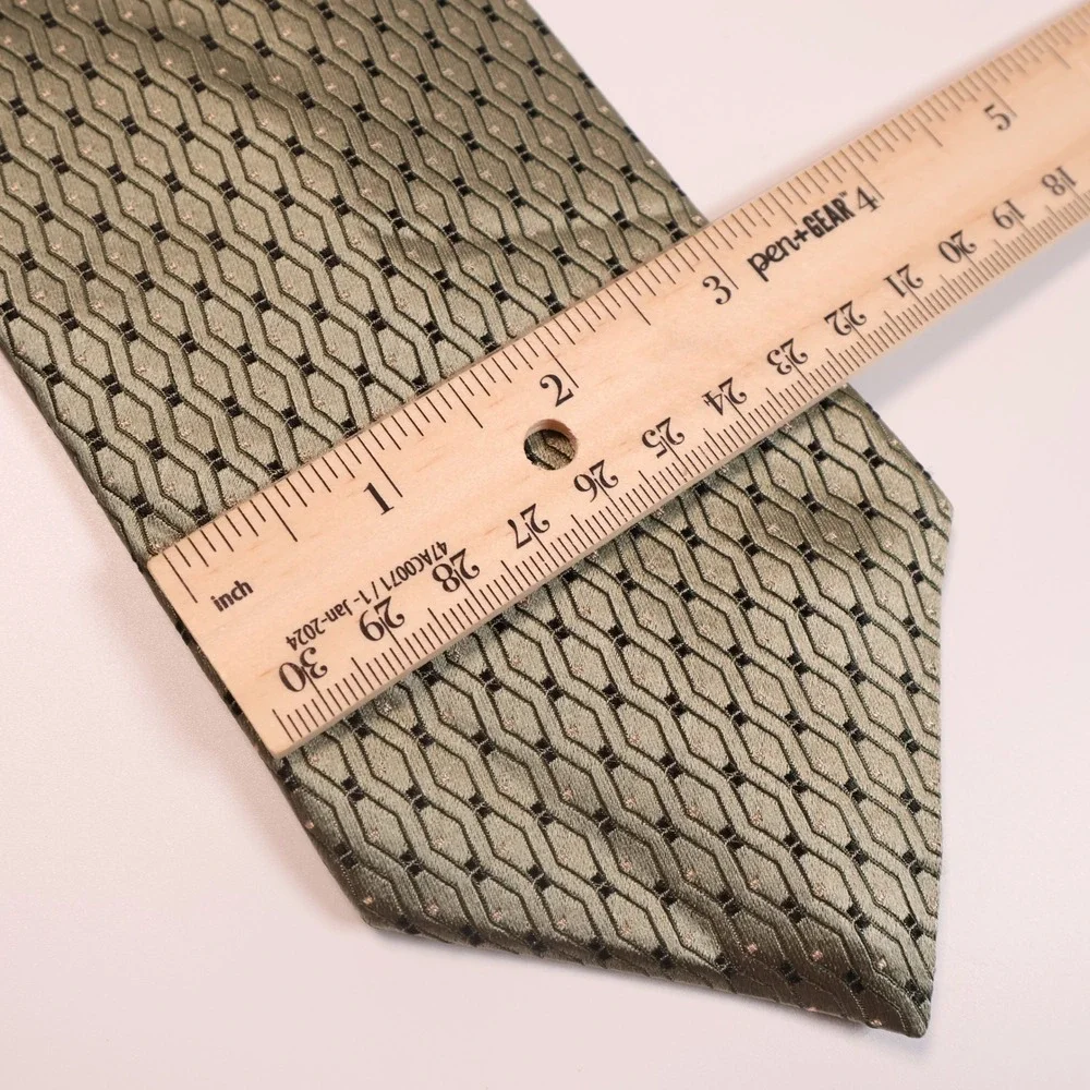 NEW Perry Ellis Portfolio Sage Green Geometric Necktie - Men's Fashion Accessory